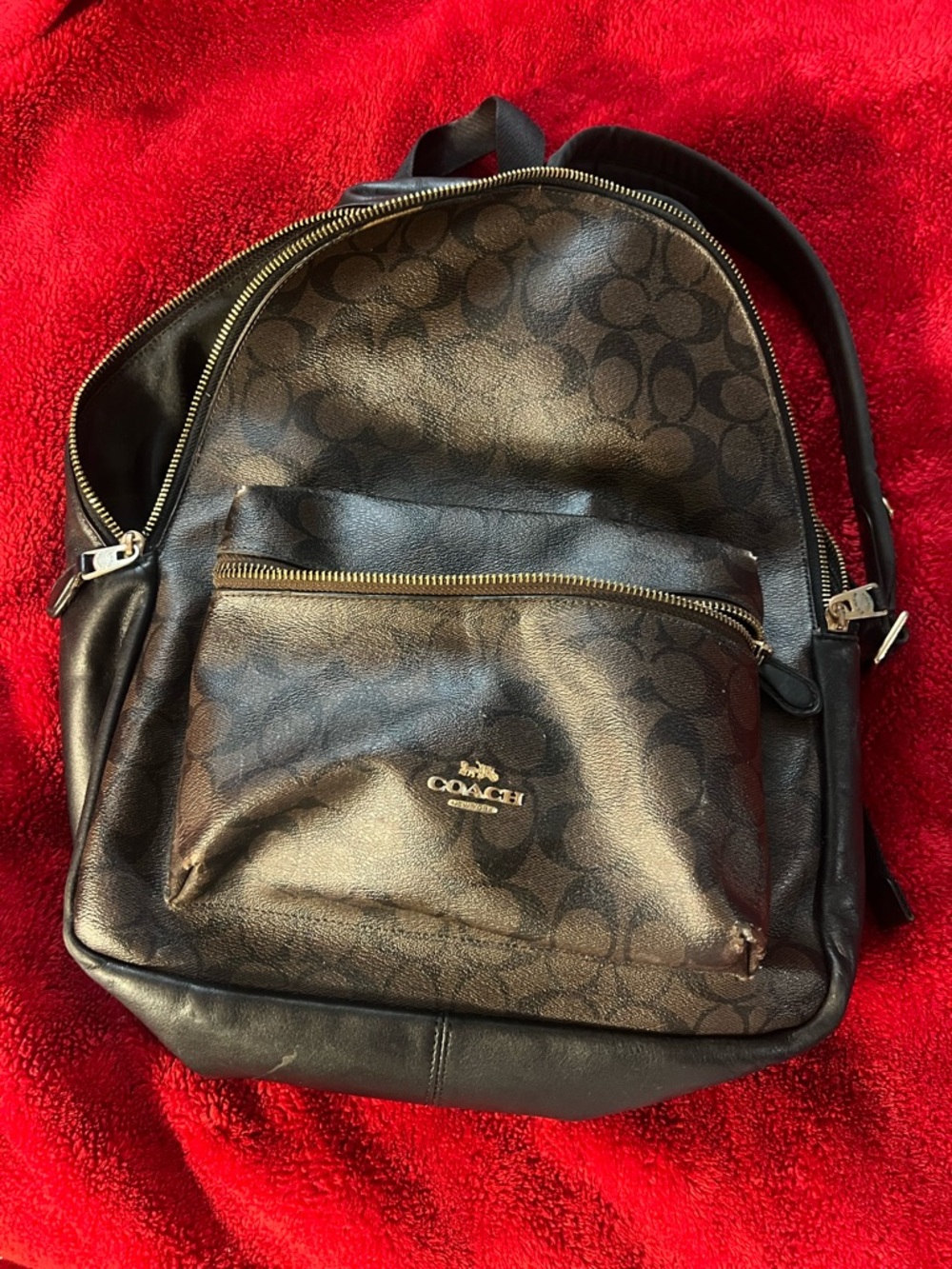 Coach Brown Signature Canvas Men’s Backpack